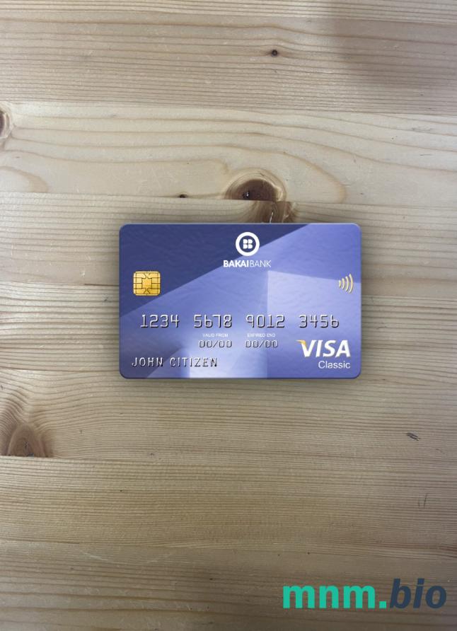 Kyrgyzstan OJSC Bakai bank visa classic card wygląd fotograficzny skan PSD + zdjęcie